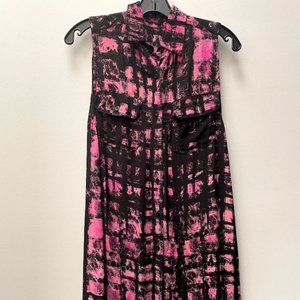 Motel Rocks Pink and Black Collared Dress